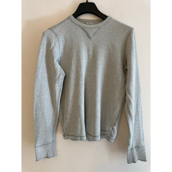 Vintage Y2K Men’s Abercrombie Muscle Grey Waffle Thermal Long Sleeve Shirt Large - Picture 1 of 5